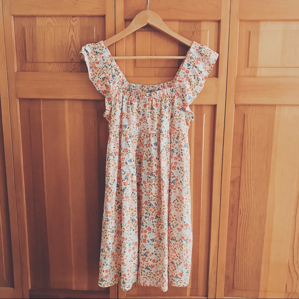 NWOT Wild Fable Yellow Floral Puff Sleeve Dress